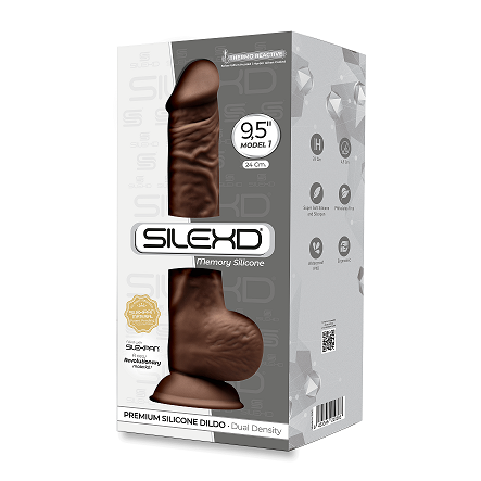 Silexd 9.5 Inch Model 1 Premium Silicone Dildo in Brown