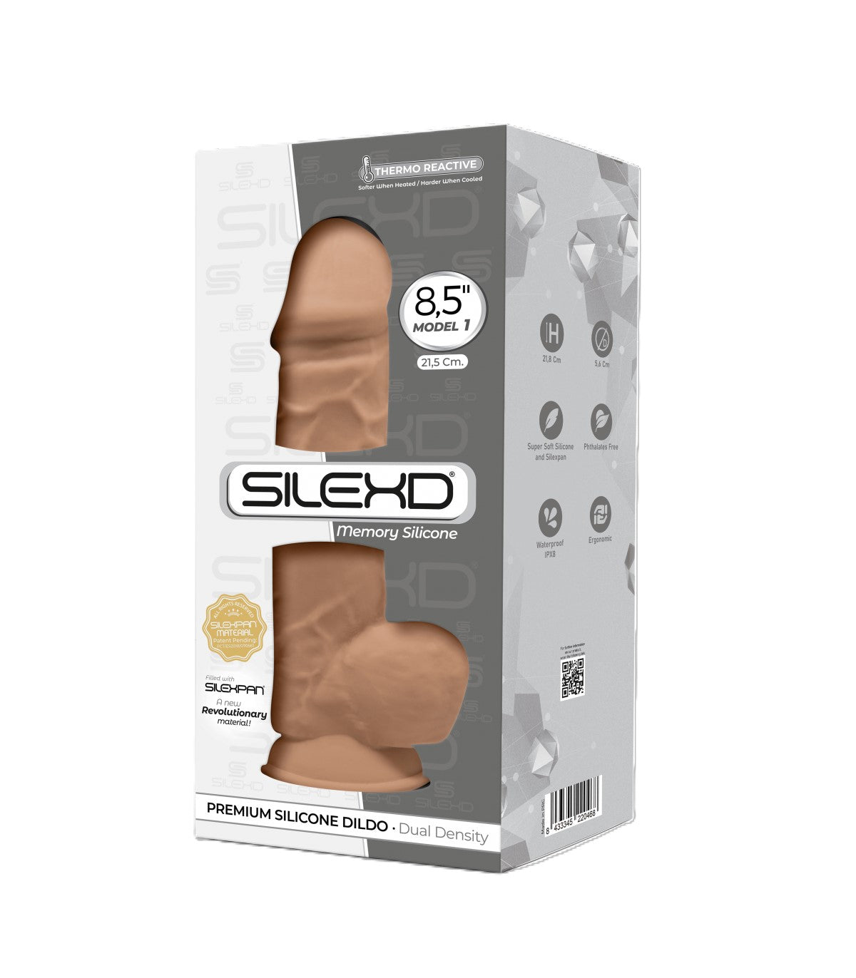 Silexd 8.5 Inch Model 1 Premium Silicone Dildo in Caramel