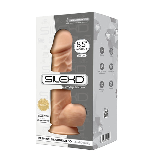 Silexd 8.5 Inch Model 1 Flesh Premium Silicone Dildo Dual Density Thermo Reactive