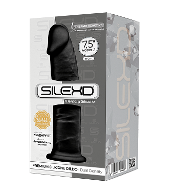 Silexd 7.5 Inch Model 2 Black Premium Silicone Dildo Dual Density