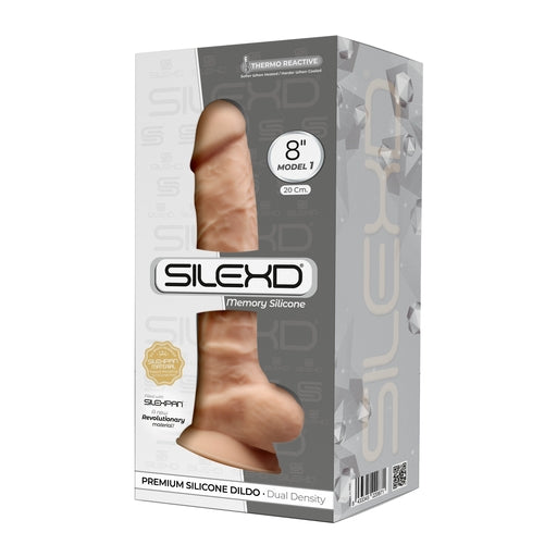 Silexd 8 Inch Model 1 Dual Density Premium Silicone Dildo in Flesh