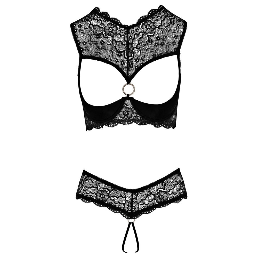 Cottelli Shelf Bra and String – Lace Lingerie Set
