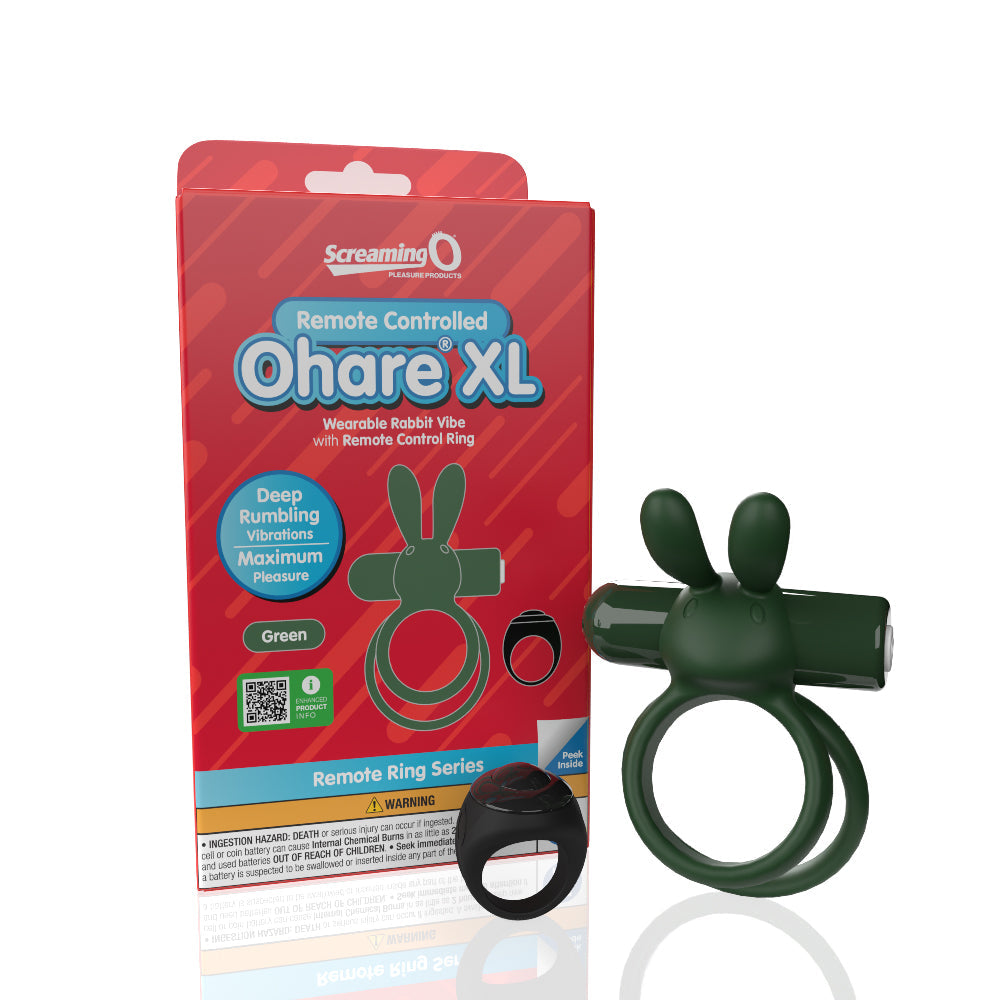Ohare XL (Green) – Rechargeable Waterproof Remote-Controlled Rabbit Vibrator with Double-Ring Design