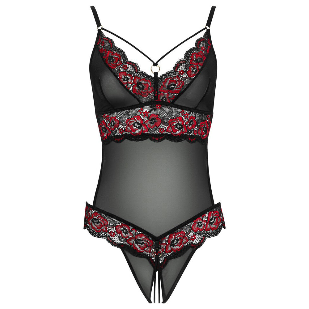 Cottelli Floral Lace Crotchless Bodysuit – Seductive Lingerie