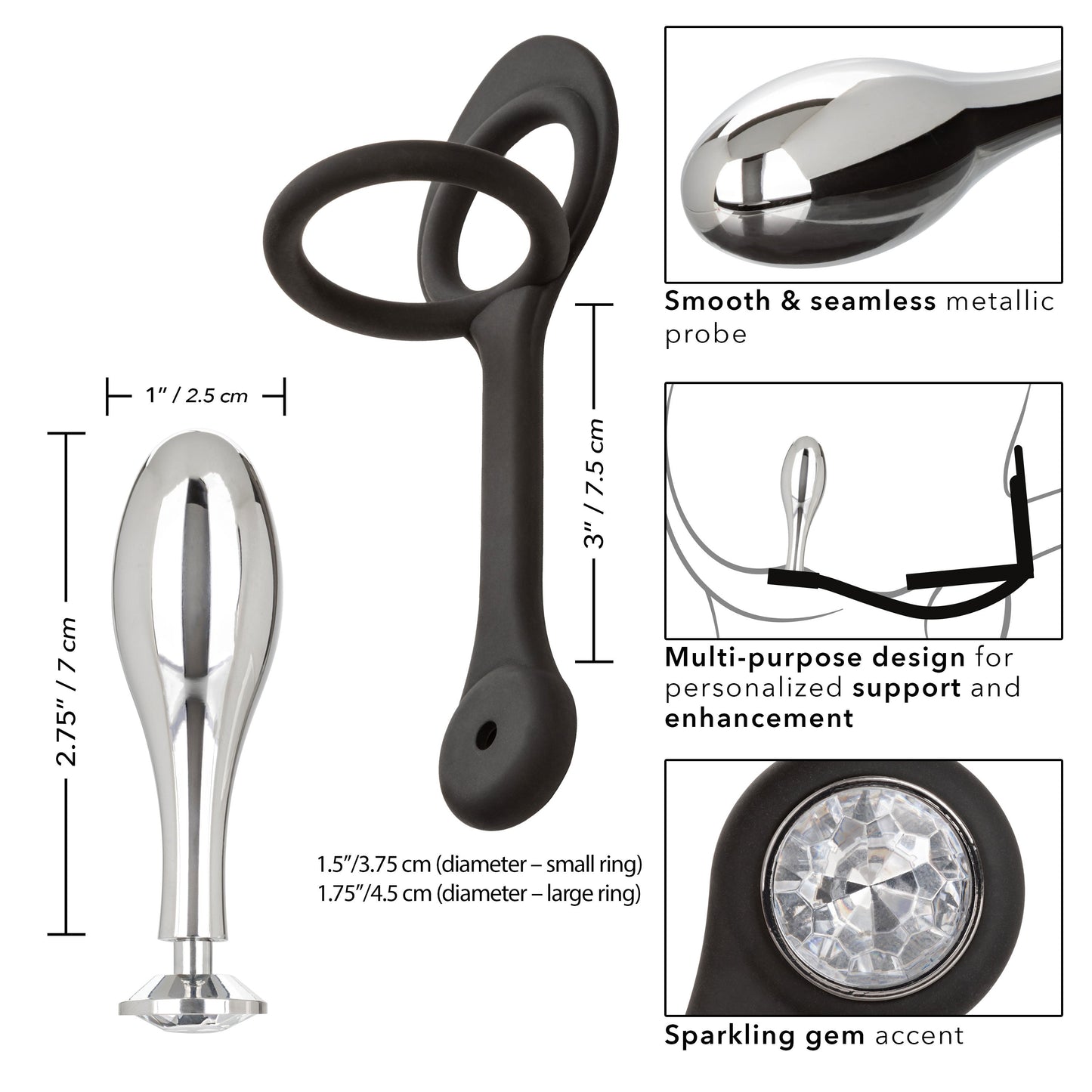 Star Fucker Teardrop Plug And Cockring – Silicone And Metal Dual Enhancer Plug And Cockring