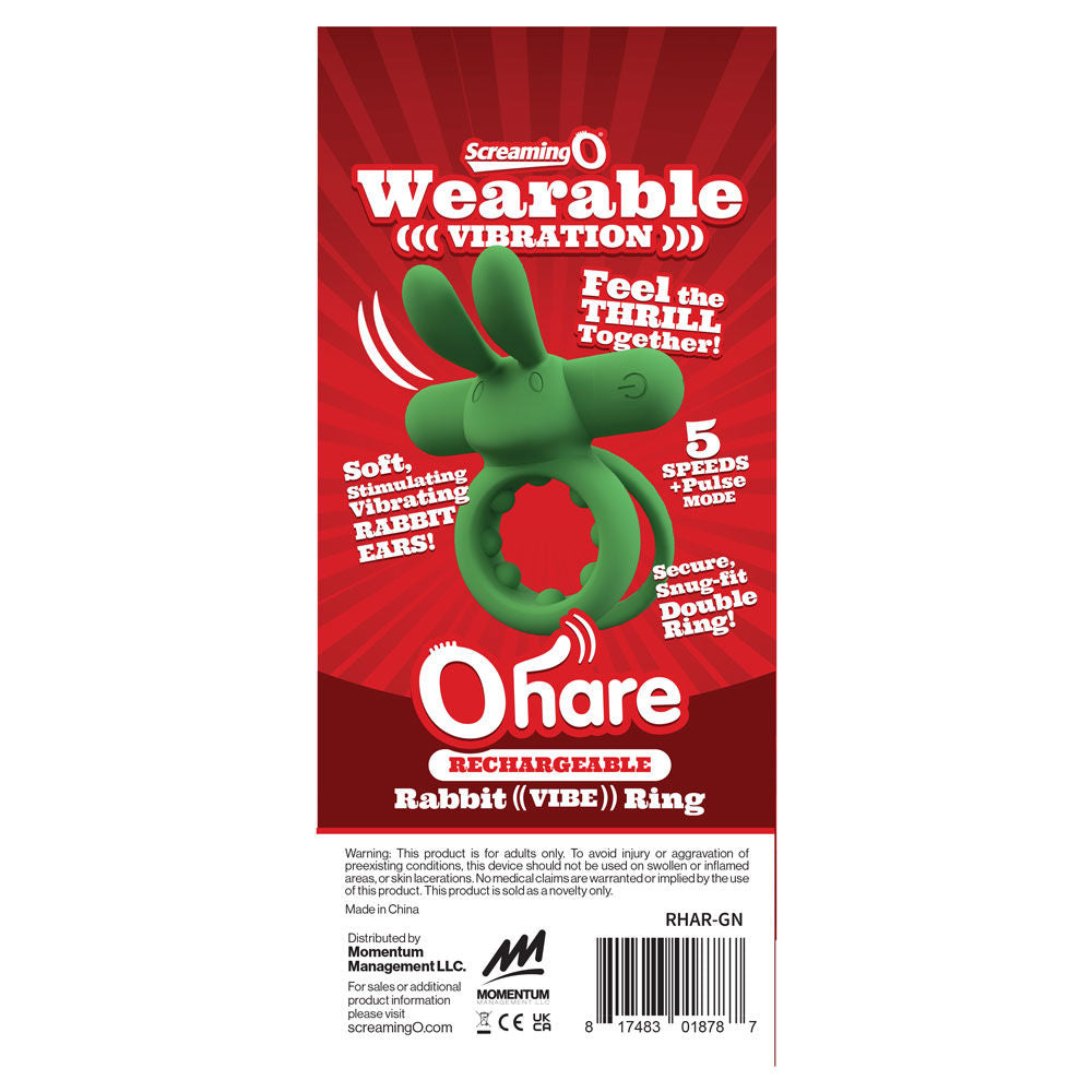 Ohare (Black | Blue | Green) – Rechargeable Silicone Rabbit Vibrating Cock Ring