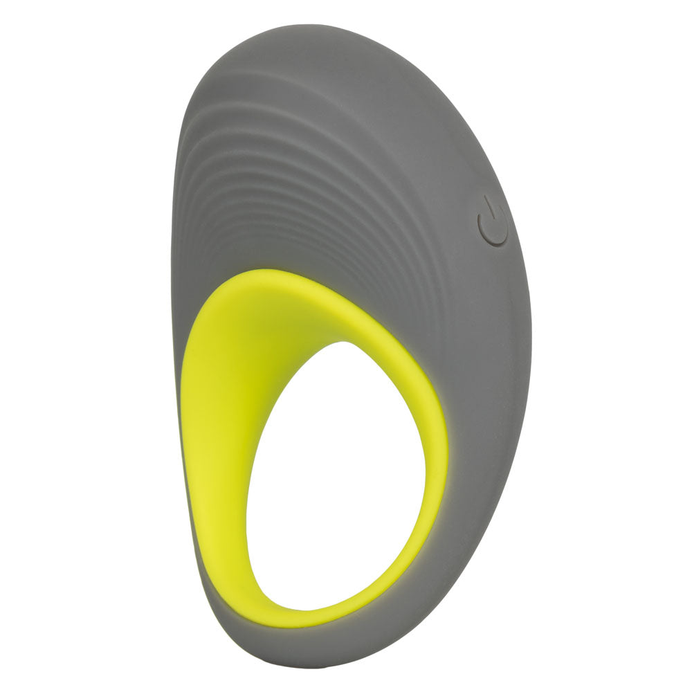 Link Up Edge Dual Stimulating Vibration Ring with Ultra-Soft Silicone Support Ring and Ribbed Texture