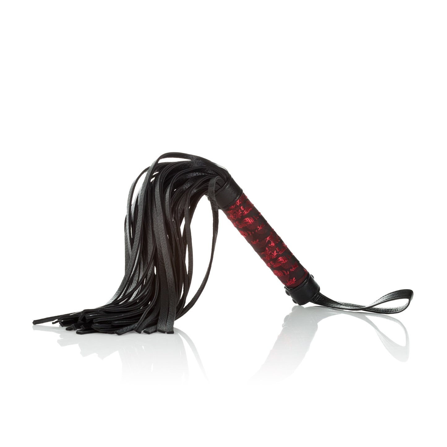 Scandal Flogger Black Tassel with Red Designer Fabric Handle