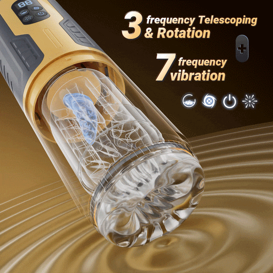 CREAMPIE - 5 IN 1 Licking Massage Thrust Rotation Vibrating Burst Stroker Masturbation Cup