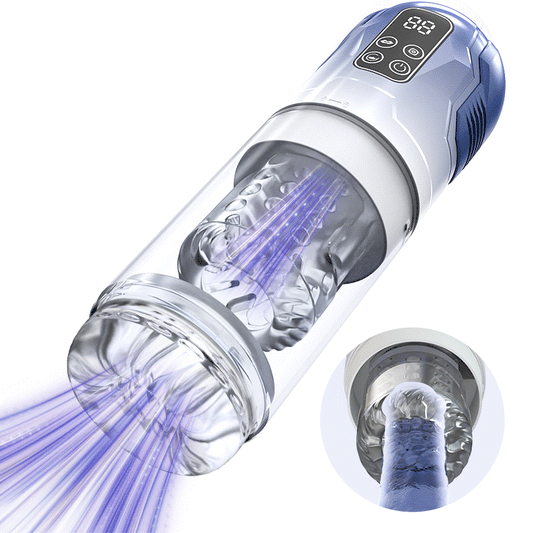 Empyrean - 5 IN 1 Function Male Stroker Masturbator & Penis Pump Gradient Blue Masturbation Cup
