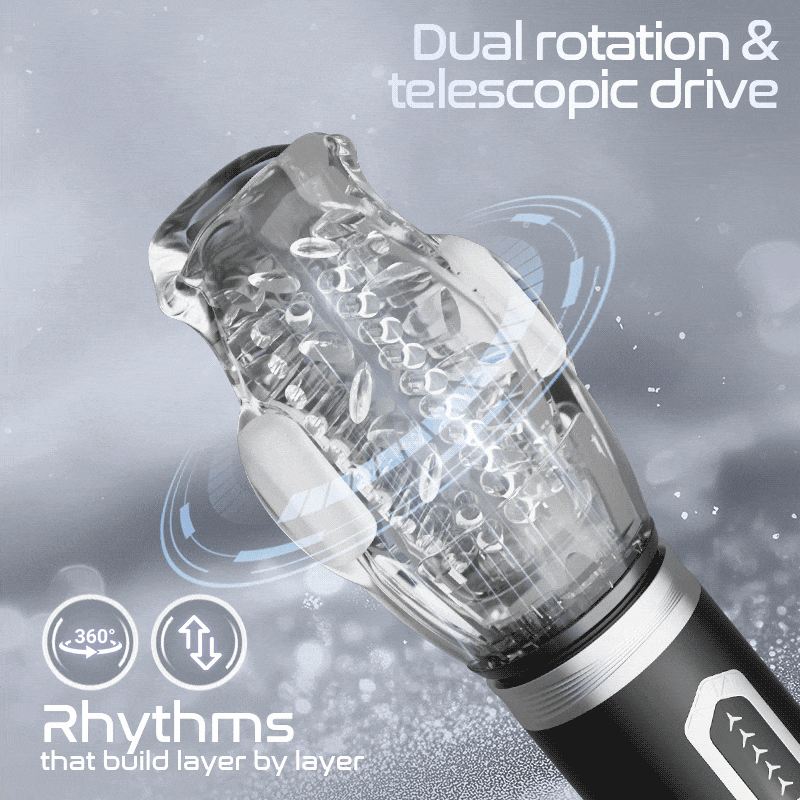 【Legs-Shaking】Amber - 5 Telescopic and Rotational 7 Vibration Realistic Lip and Mouth Touch Handheld Masturbator Masturbation Cup