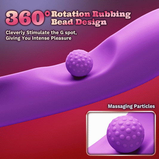 Acmejoy - Tongue Licking Clitoral Stimulator Vibrator With 360° Rotation Rubbing Ball Vibrators