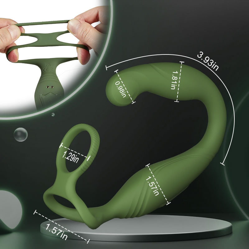 Warrior - C-Shaped 10 Swinging Vibrations Prostate Massager for Men Couple Gay Anal Toys
