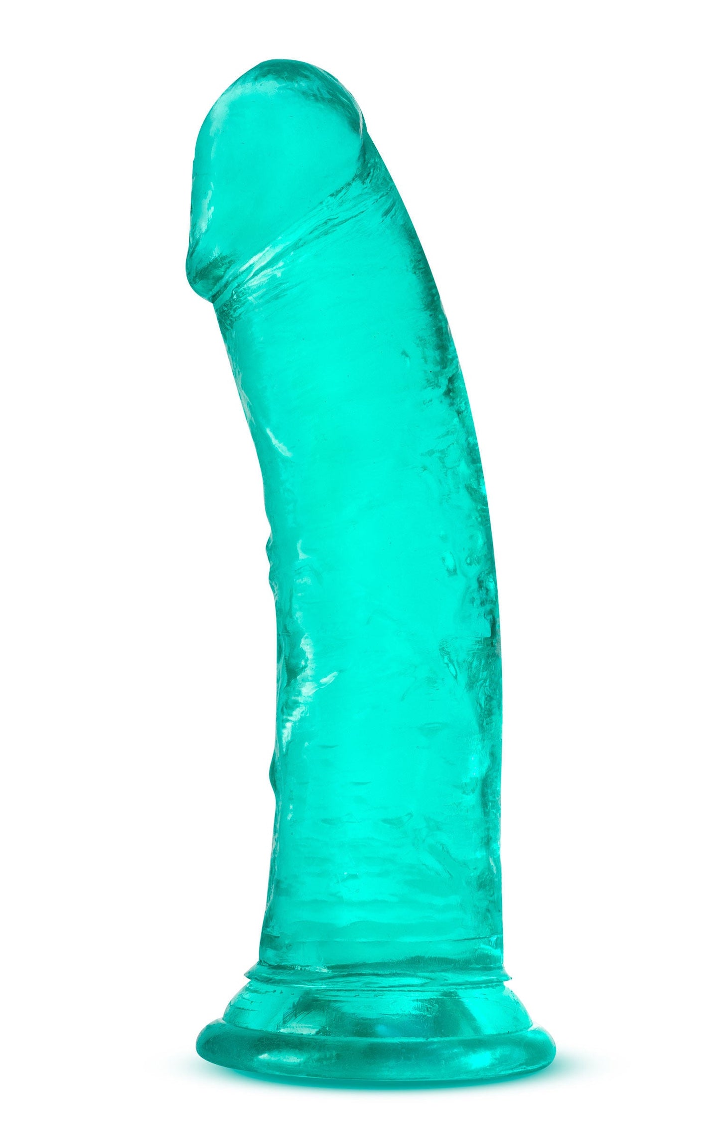 B Yours Plus Roar N Ride (Teal) – Soft Crystal Dildo 8 Inch with Suction Cup Base