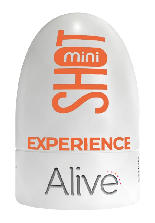 Alive Mini Shot Masturbator Compact Travel-Sized Strokerl White and Orange