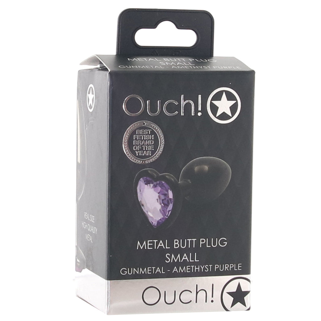 Ouch! Purple Heart Gem Plug in Small Anal Sex Toys > Butt Plugs