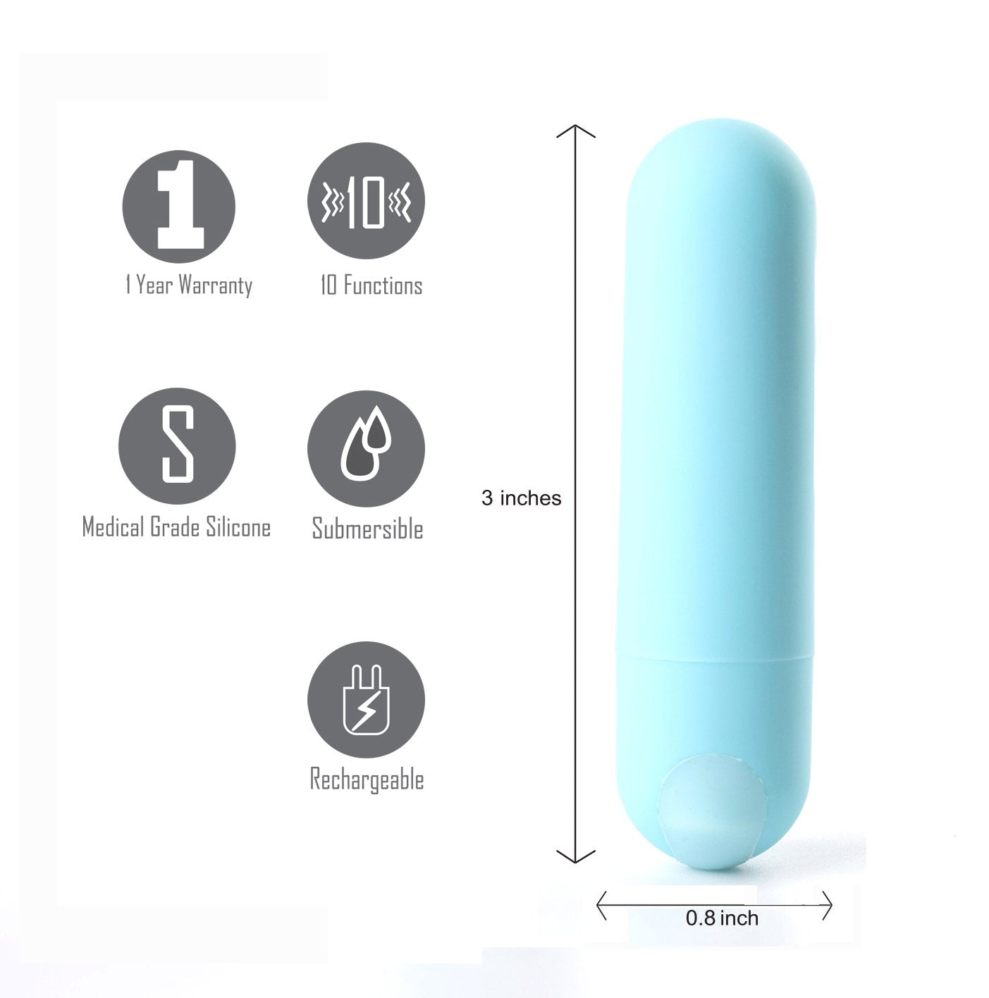 Maia Jessi Teal 7.6 cm Bullet Vibrator
