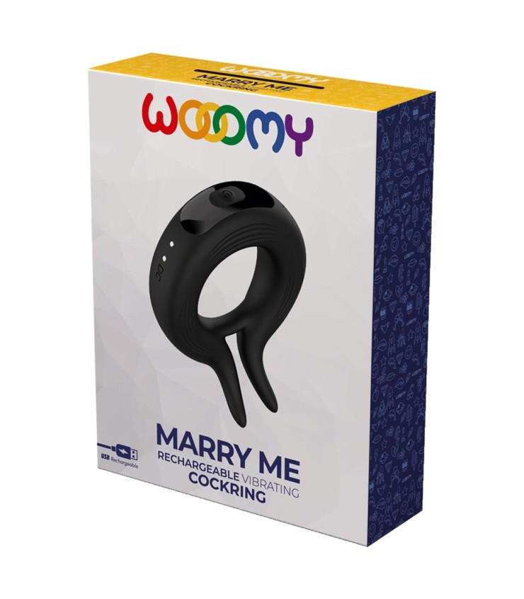 Wooomy Marry Me Vibrating Black Ring