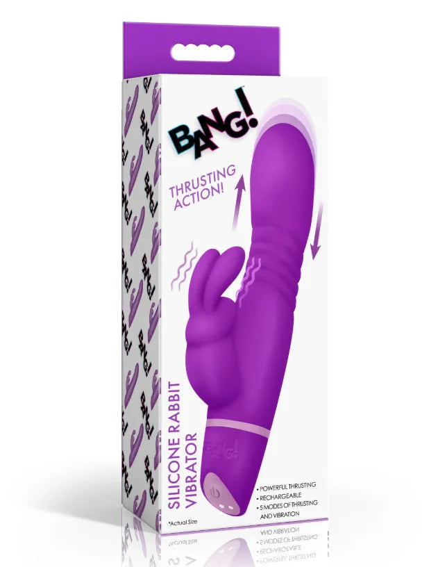 Thrusting Silicone Rabbit Vibrator – Dual Motor Stimulation Rabbit Vibrator