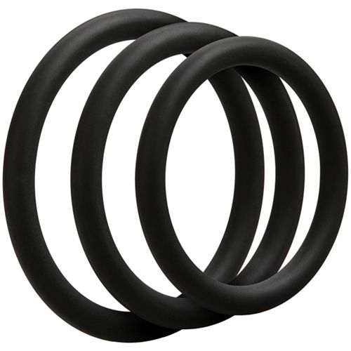 Optimale 3 Ring Set (Slate) – Silicone Thin Cock Ring Set with 40mm, 45mm, and 50mm Diameters
