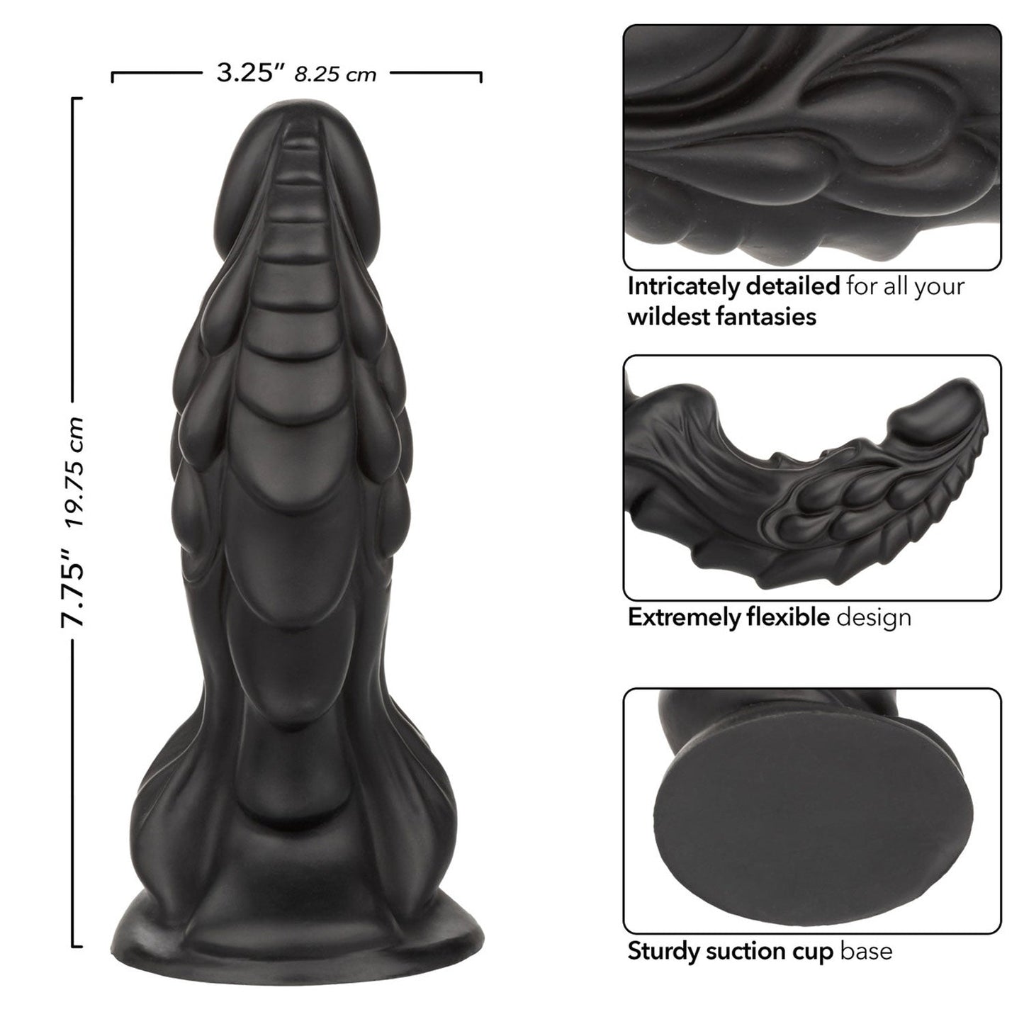Monster Dong The Martian (Black) 7.75 Inch Bendable Dildo – Firm Textured Dildo
