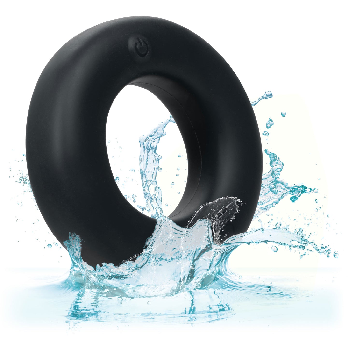 Link Up Optimum Black Dual-Density Silicone Vibrating Enhancer and Ultra-Soft Textured Support Ring