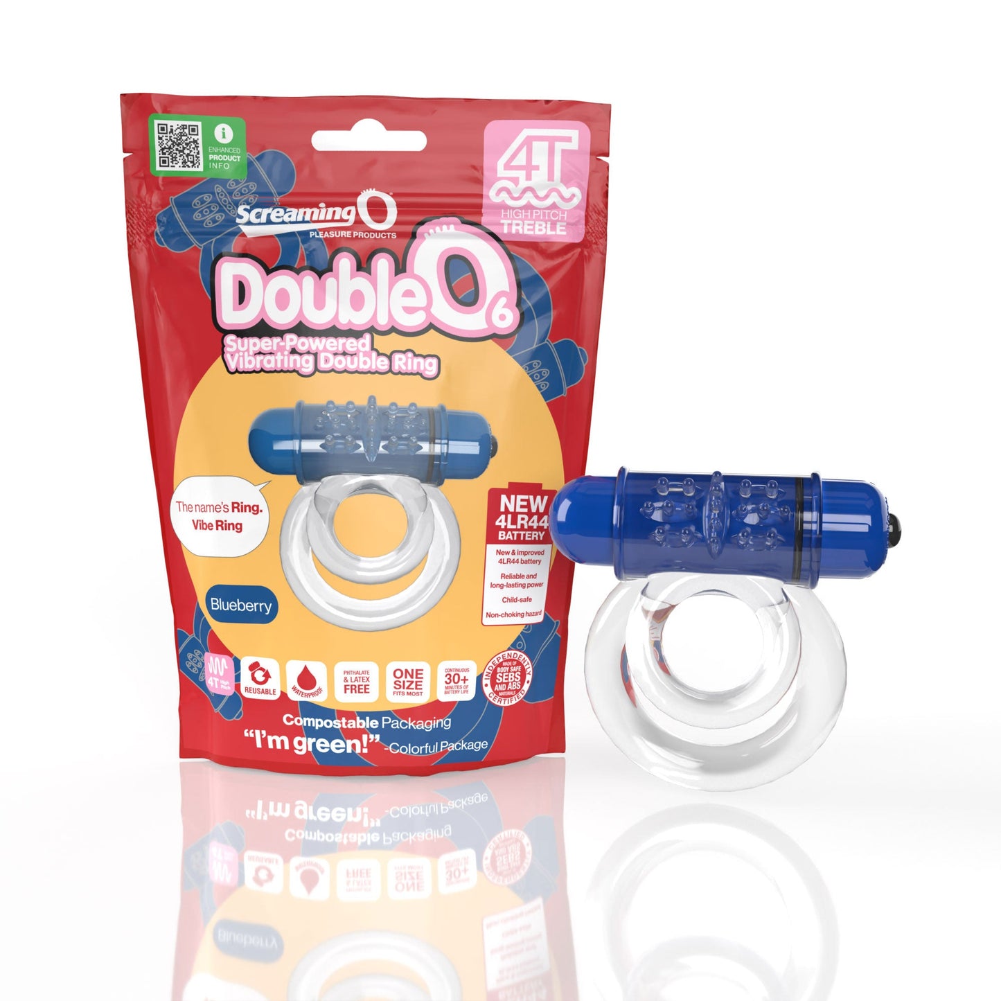 Screaming O 4T DoubleO 6 Blueberry – Super Powered Vibrating Double Ring
