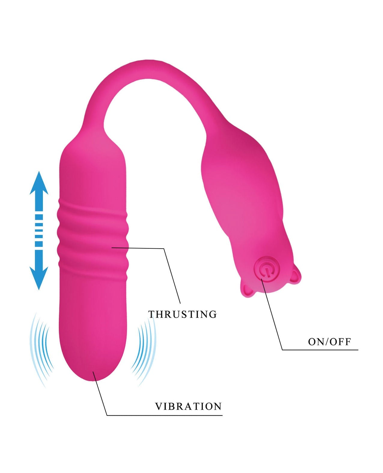 Pretty Love Nobikuma – Rechargeable Silicone Thrusting Bullet Vibrator