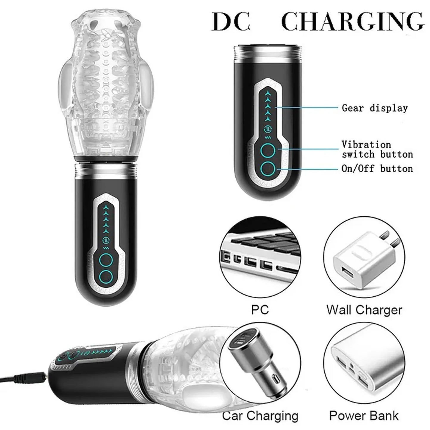 The Male Rose 3 – Rechargeable Thrusting Rotating Vibrating Masturbator