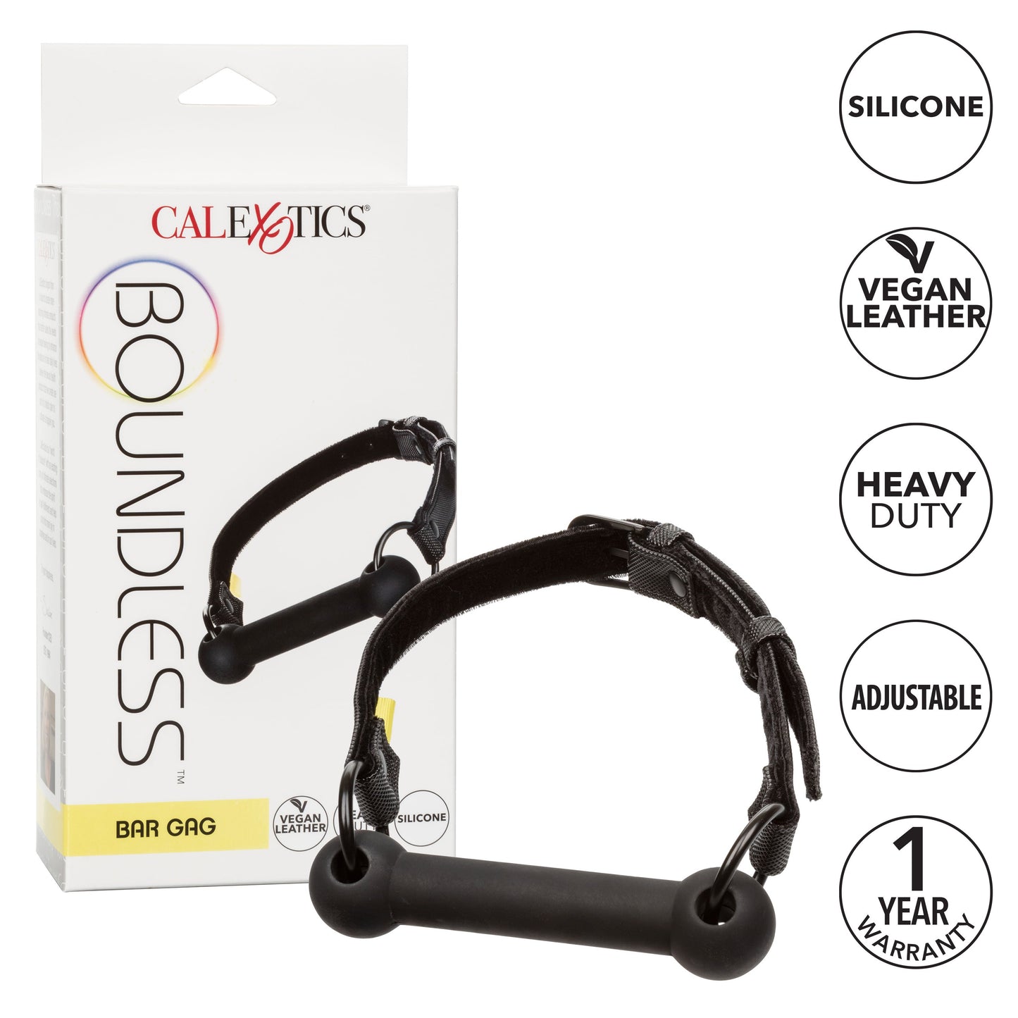 Boundless Bar Gag – Body-Safe Silicone Bar Gag with Vegan Leather Strap