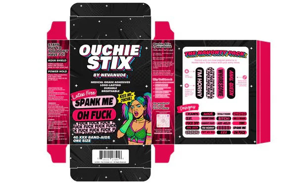 Naughty Naughty XXX Ouchie Stix – 40-Pack Bandages