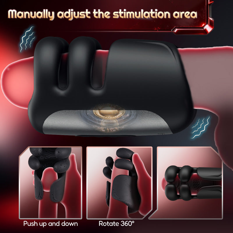 Acmejoy - Evans 10 Pinch Beating Finger Vibrations Penis Vibrator Male Glans Trainer Masturbation Cup