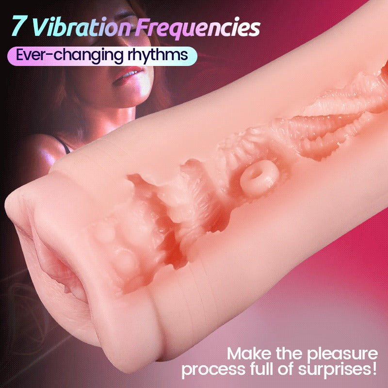 Thrill - 10 Vibrations 7 Frequencies 3 Intensities Simulated Male Stroker Masturbation Cup