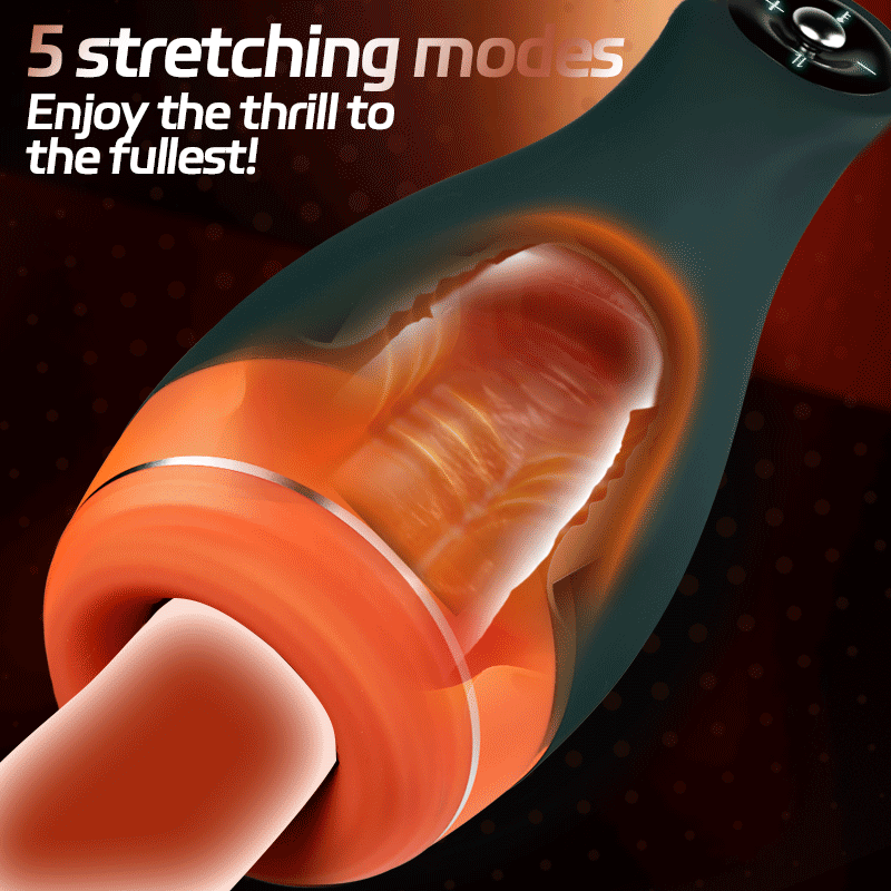 Warming - Simulates Oral Cavity Temperature Vibration and Telescopic 2-1 Male Stroker Masturbation Cup