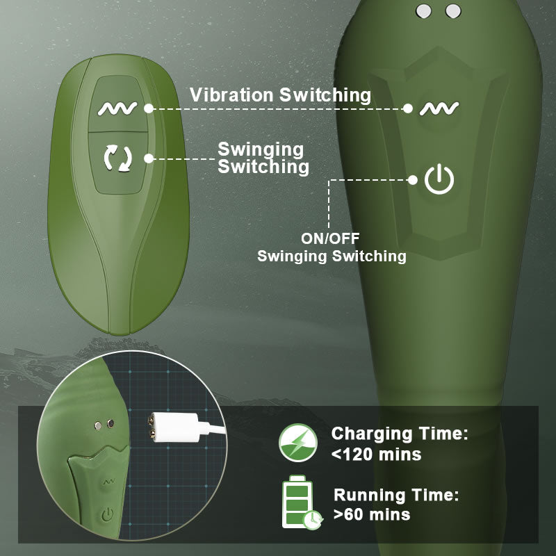 Warrior - C-Shaped 10 Swinging Vibrations Prostate Massager for Men Couple Gay Anal Toys