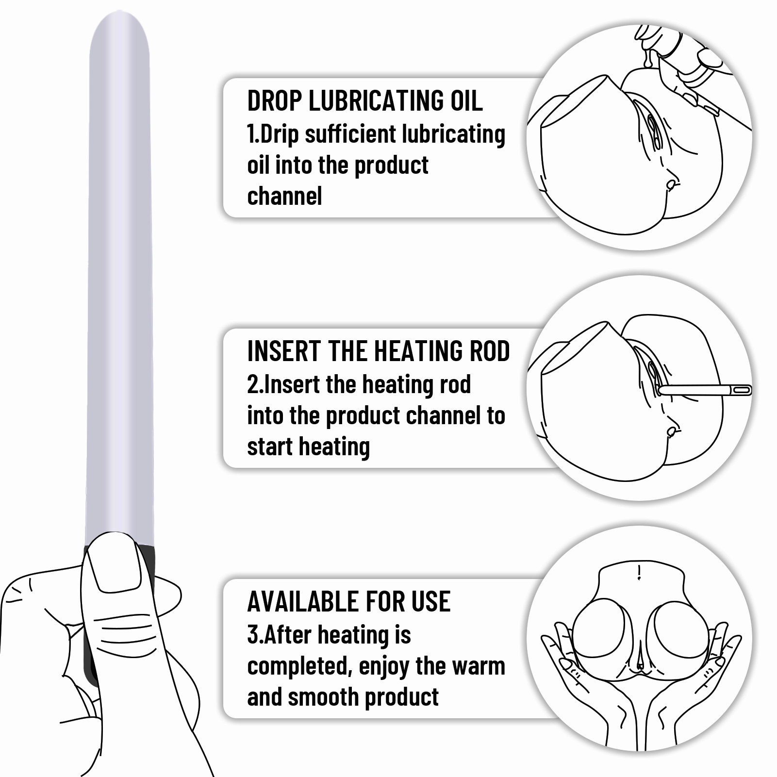 Acmejoy - Heating Rod for Toys with 45°C Smart Temperature Control Lube & Essential