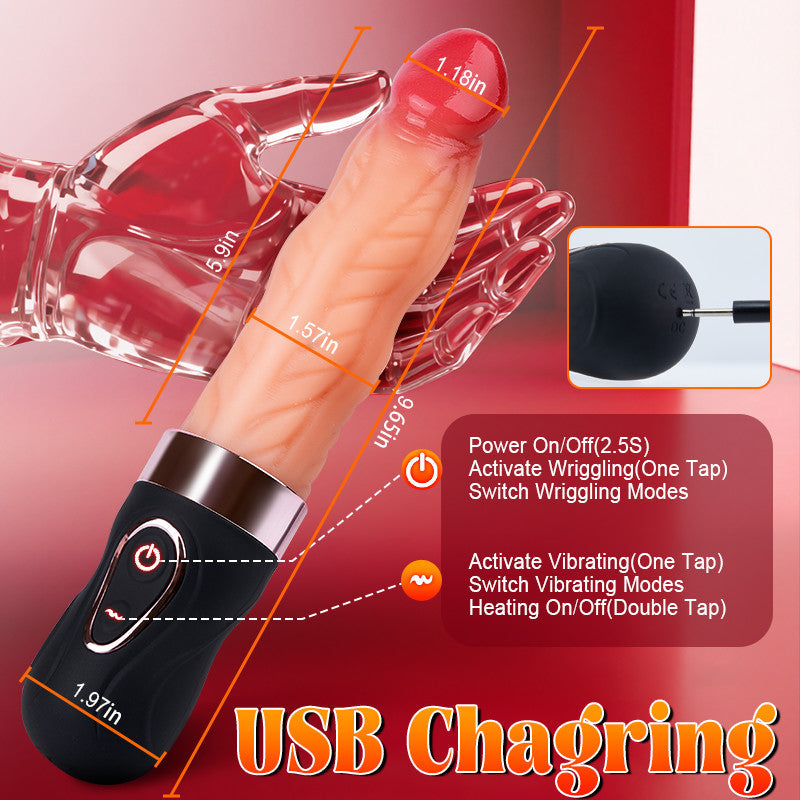 Riley - Wriggling Heating 9.65 Inch Dildo Dildos