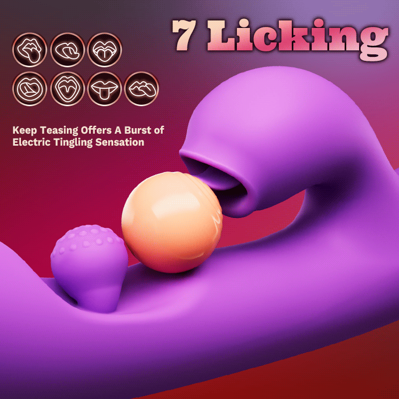 Acmejoy - Tongue Licking Clitoral Stimulator Vibrator With 360° Rotation Rubbing Ball Vibrators