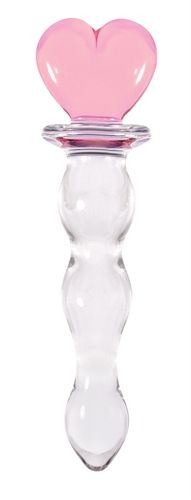 Crystal Heart of Glass – Hand-Blown Glass Wand Vibrator
