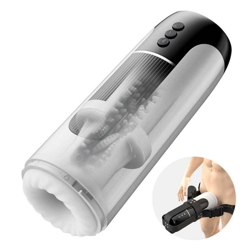 Saith - Wearable Thrusting Heating Masturbator White Masturbation Cup