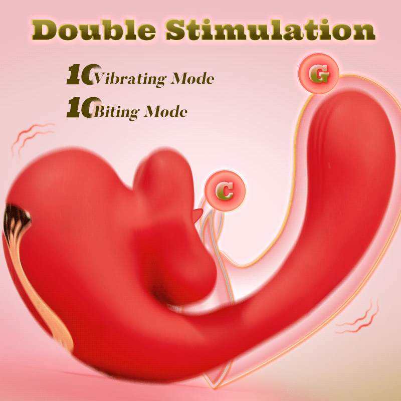 Acmejoy - Tongue Licking Vibrator with 10 Biting Clitoral Stimulators Vibrators