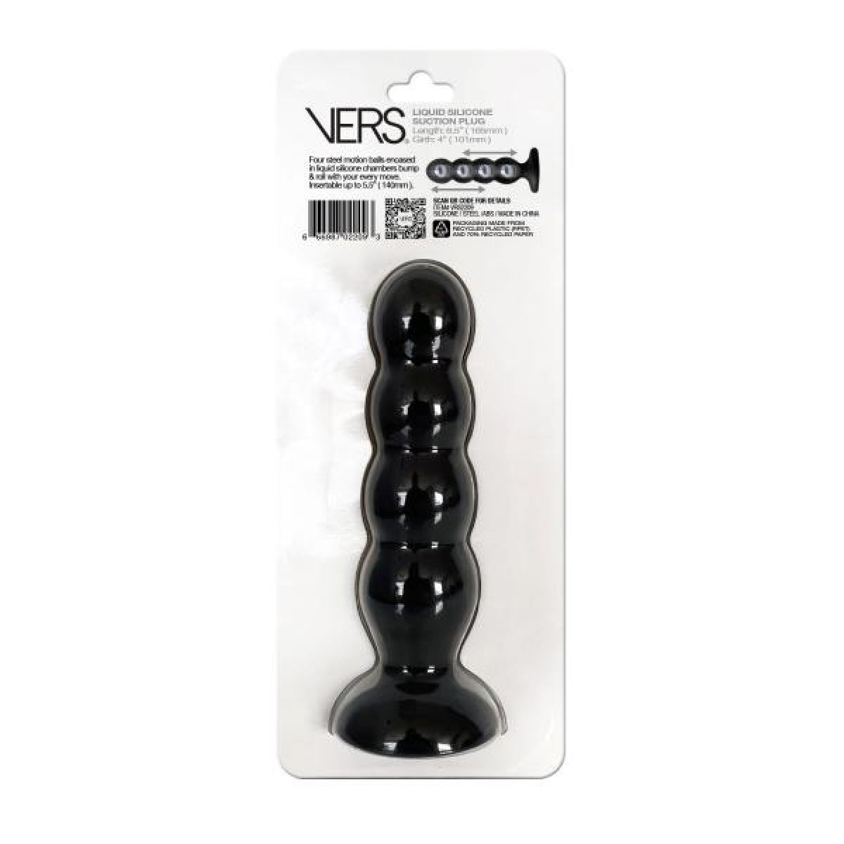 VERS Liquid Silicone Suction Plug 16.5 cm Length 10 cm Girth