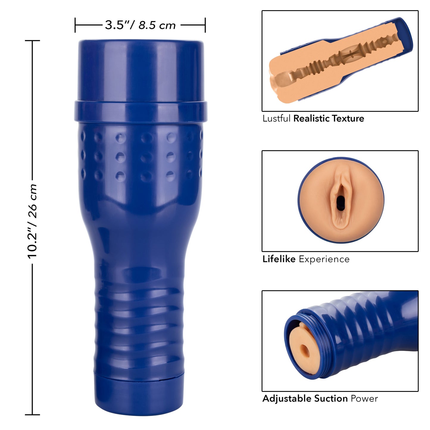 Private Tube Jolee Love Pussy Masturbator with Adjustable Suction and Storage Lid 10.25 Inch Real Skin Technology