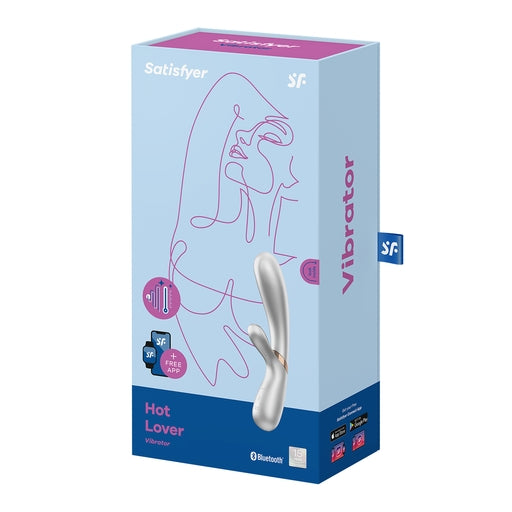 Satisfyer Hot Lover Silver Warming Dual-Stim Vibrator with App Control and Waterproof Design