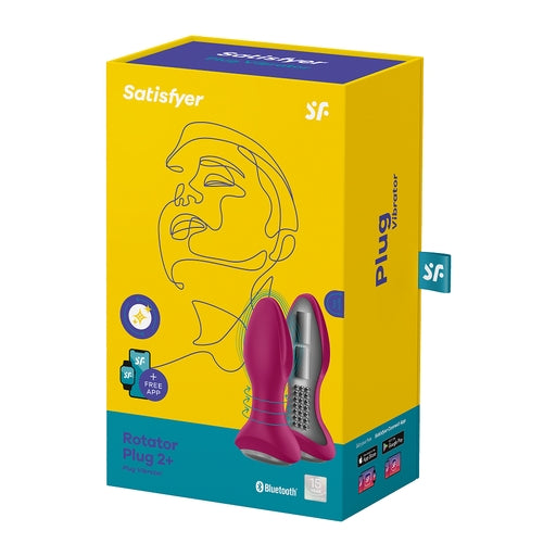 Satisfyer Rotator Plug 2 Plus Fuchsia Bluetooth App Enabled Vibrating Anal Plug