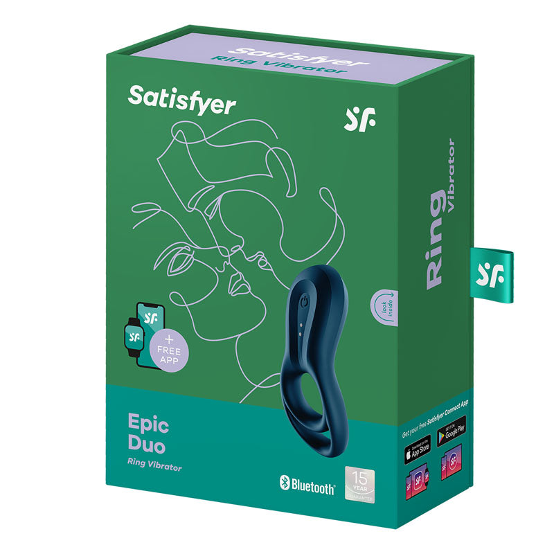 Satisfyer Epic Duo (Black) – Bluetooth App-Controlled Vibrating Cock Ring