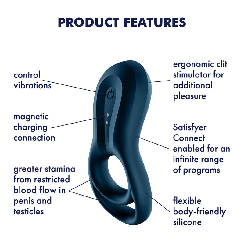 Satisfyer Epic Duo (Black) – Bluetooth App-Controlled Vibrating Cock Ring