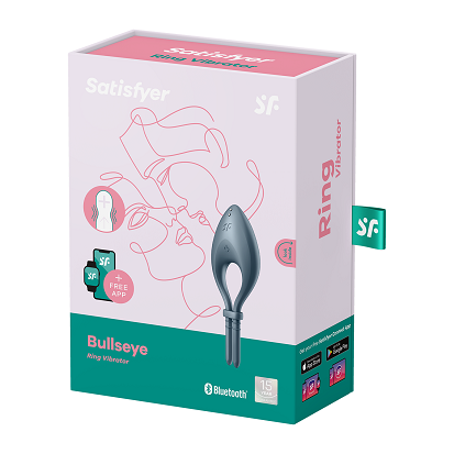 Satisfyer Bullseye Adjustable Dark Blue Penis Ring Vibrator with Bluetooth and App Control