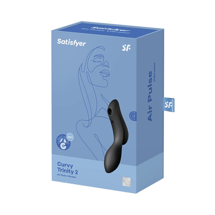 Satisfyer Curvy Trinity 2 Insertable Air Pulse Vibrator in Black