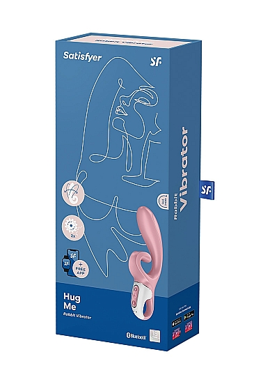 Satisfyer Hug Me Pink Rabbit Vibrator with G-Spot and Clitoral Stimulation, App Controlled, Waterproof